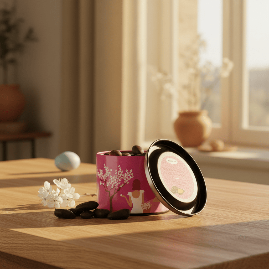 Amandes portugaises enrobées de chocolat noir Amandes grillées enrobées de chocolat noir