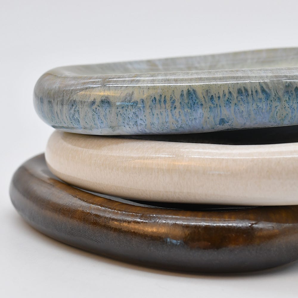 Assiette à entrée en grès marron portugais Petite coupe en grès Cristal - 11cm