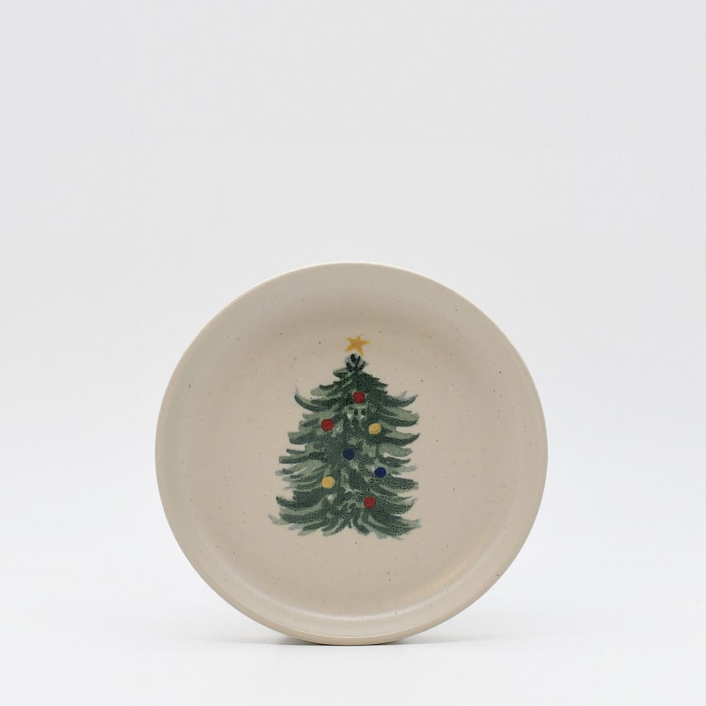 Assiette à entrée ou dessert en grès pour noël Assiettes en grés "Éléments" 16cm - Lot de 4