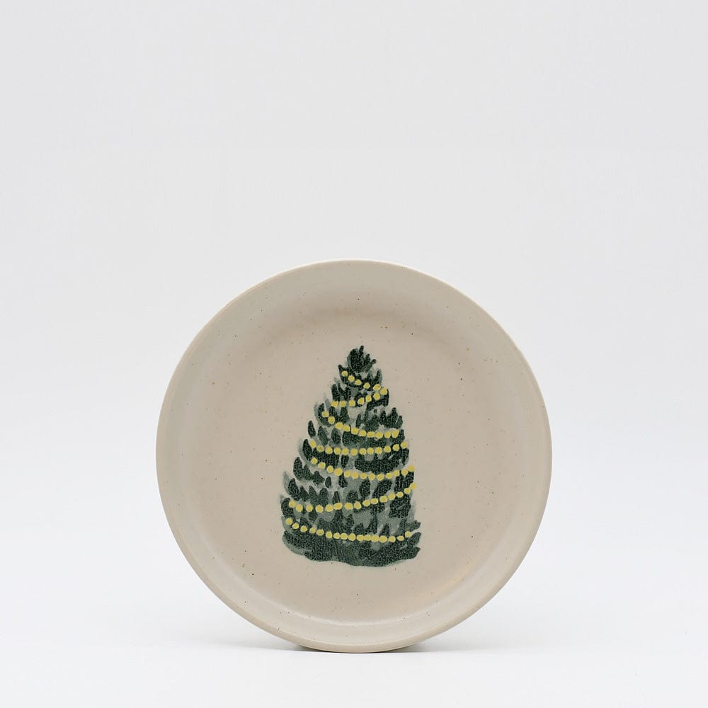 Assiette à entrée ou dessert en grès pour noël Assiettes en grés "Éléments" 16cm - Lot de 4
