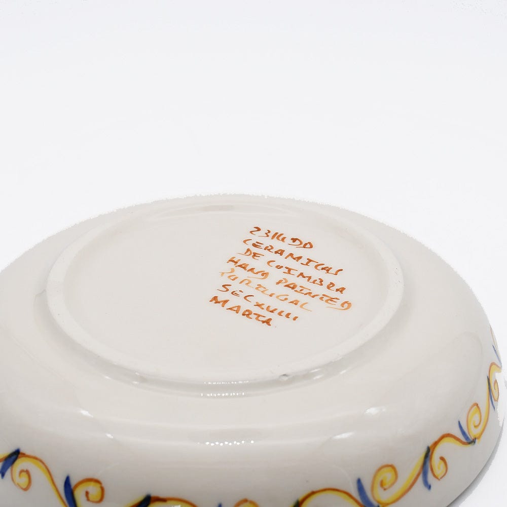 Assiette en céramique traditionnelle de Portugal I Jaune 25cm Petit saladier en céramique "Tradicional" - 20 cm