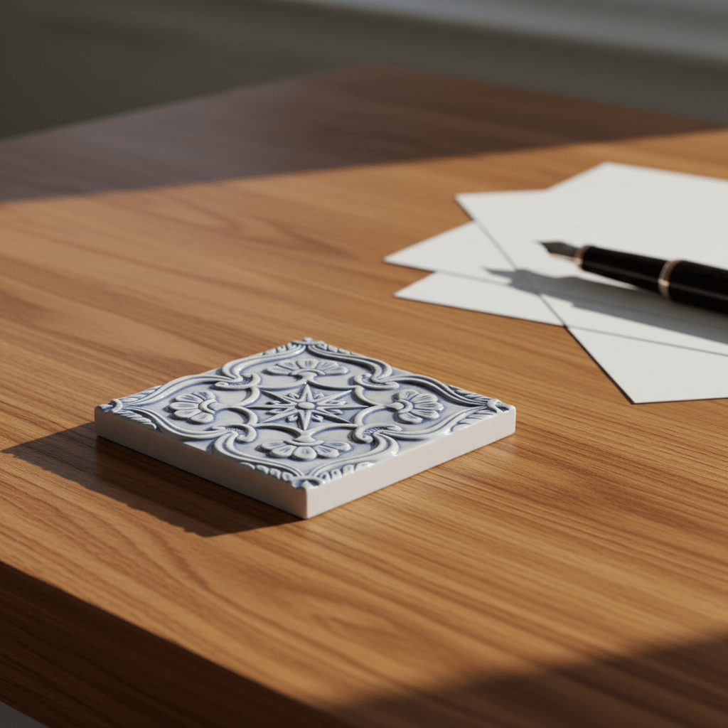 Azulejo en relief du Portugal I Bleu clair Azulejo Padrão à relief