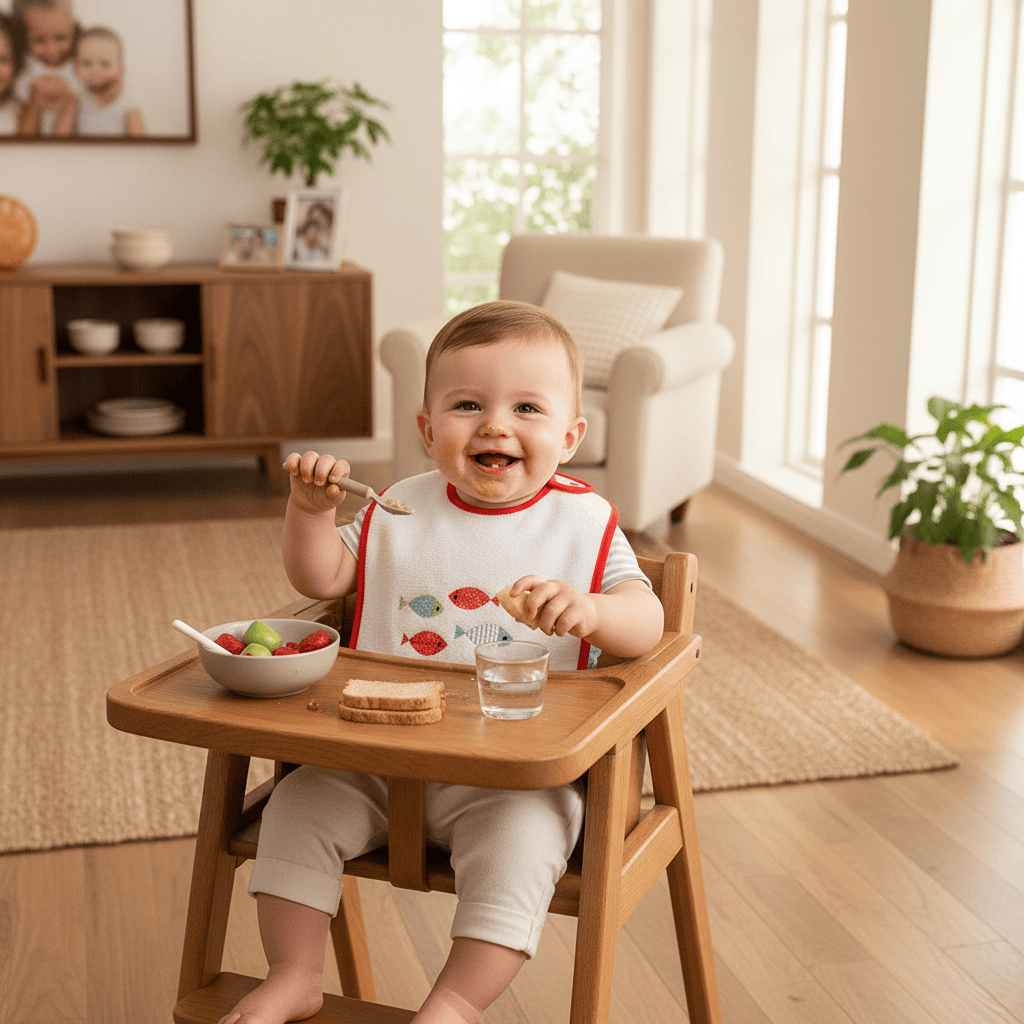 Bavoir rouge en coton aux motifs sardines portugaises Bavoir en coton "Sardinhas" - Rouge