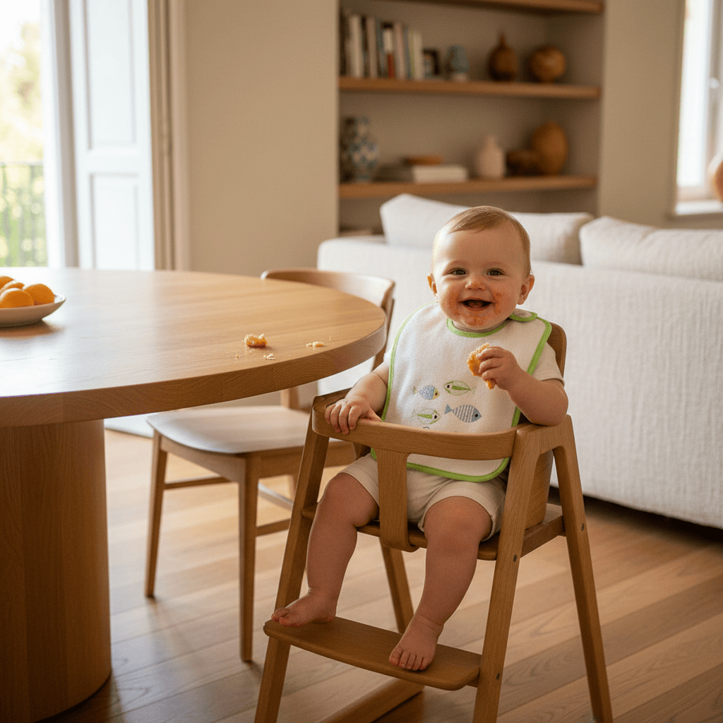 Bavoir vert en coton aux motifs sardines portugaises Bavoir en coton "Sardinhas" - Vert