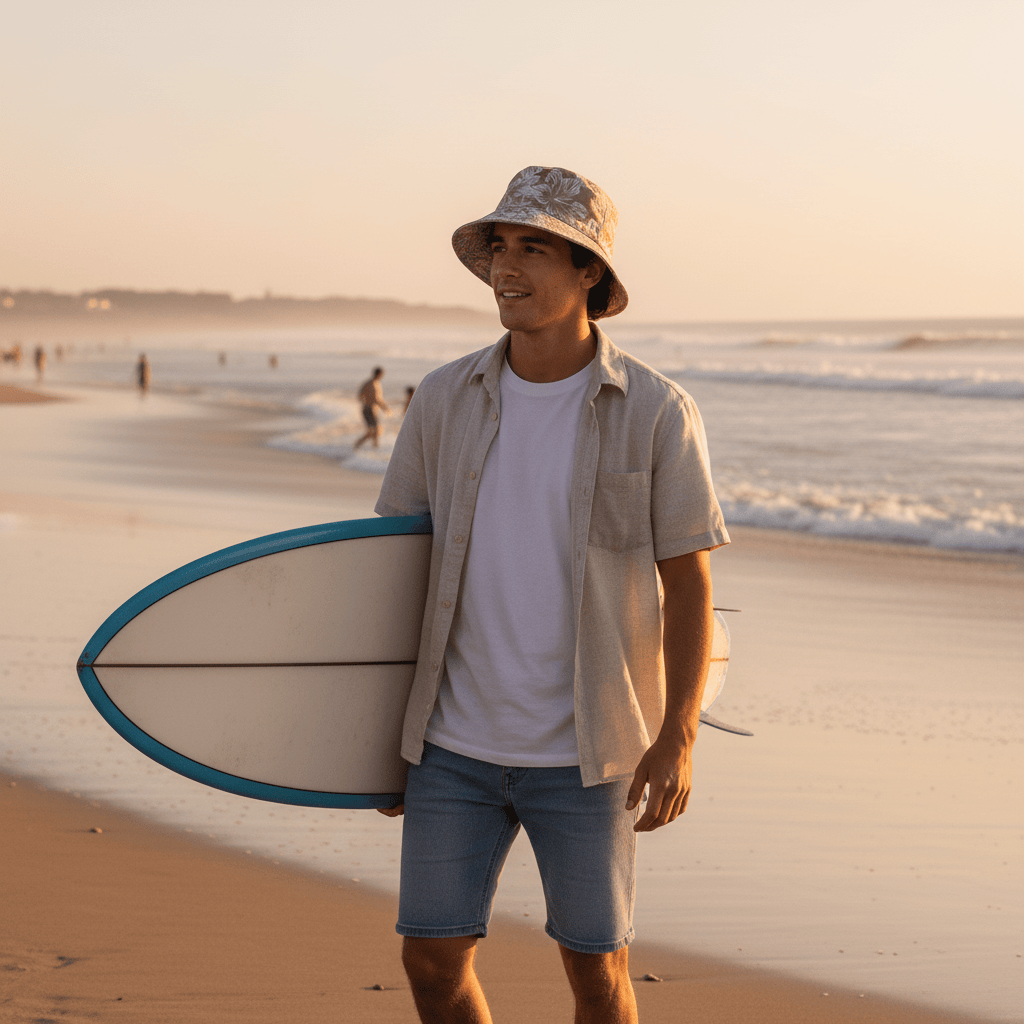 Bob réversible en coton Beige Bob réversible en coton - Beige