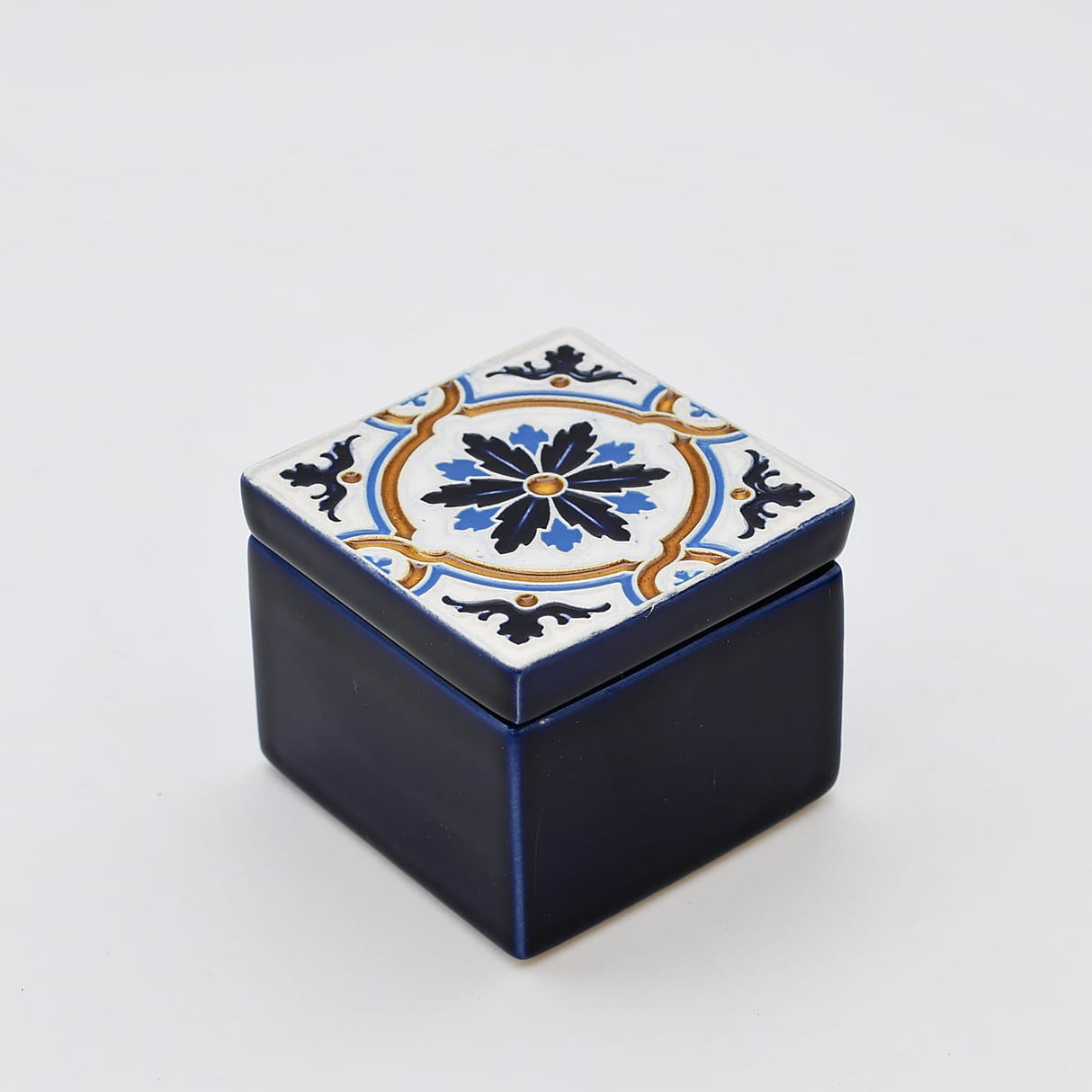 Boîte Céramique Artisanale Azulejos - Bleu & Liège Boite à secrets "Azulejos" - Bleu