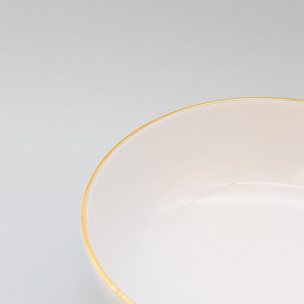 Bol en porcelaine blanche à bord doré – Fabriquée au Portugal Bol en porcelaine "Resonance"