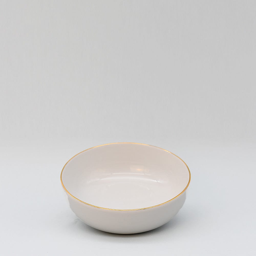Bol en porcelaine blanche à bord doré – Fabriquée au Portugal Bol en porcelaine "Resonance"