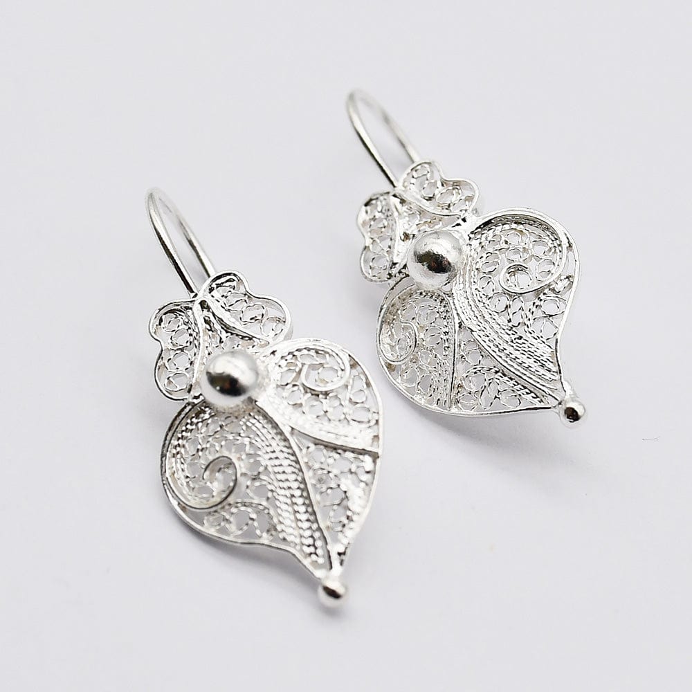 Boucles d'oreille Coeur de Viana en Argent 2,5 cm I Vente en ligne Coração de Viana I Boucles d'oreille en argent - 2,5cm