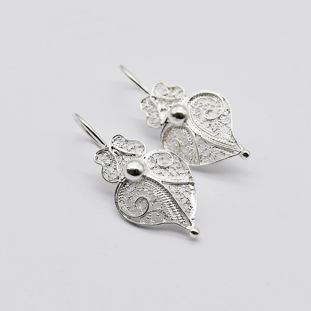 Boucles d'oreille Coeur de Viana en Argent 2,5 cm I Vente en ligne Coração de Viana I Boucles d'oreille en argent - 2,5cm