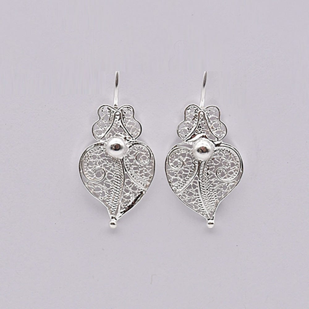 Boucles d'oreille Coeur de Viana en Argent 2,5 cm I Vente en ligne Coração de Viana I Boucles d'oreille en argent - 2,5cm