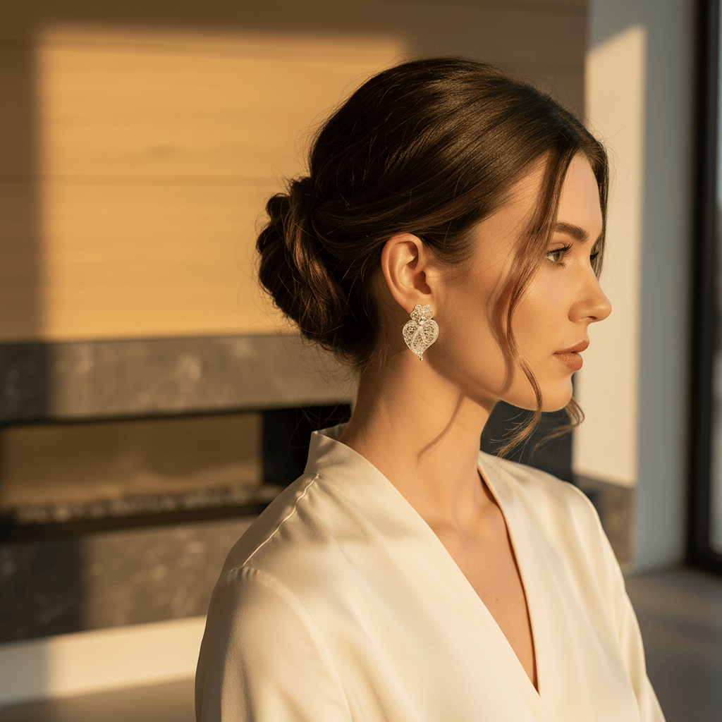 Boucles d'oreille Coeur de Viana en argent I Vente en ligne Coração de Viana I Boucles d'oreille en argent - 2cm