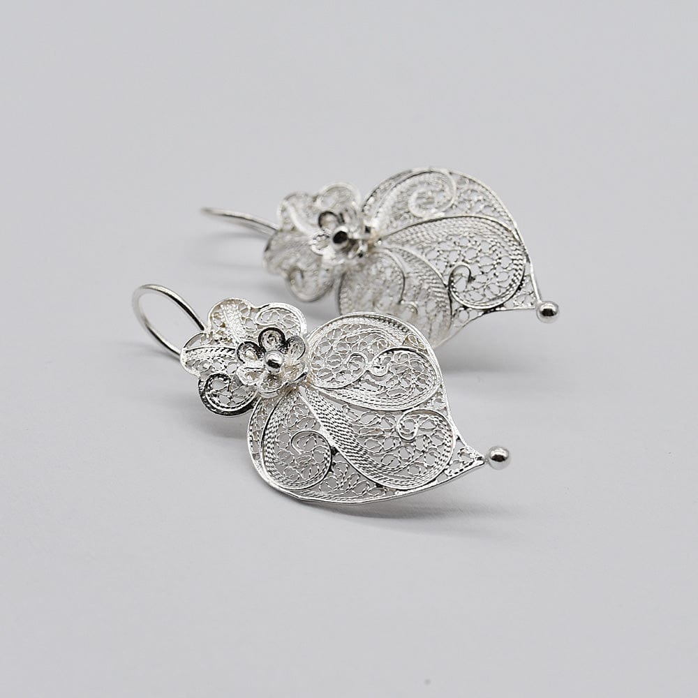 Boucles d'oreille en filigrane d'argent I Vente de bijoux argent Coração de Viana I Boucles d'oreille en argent - 3,5cm