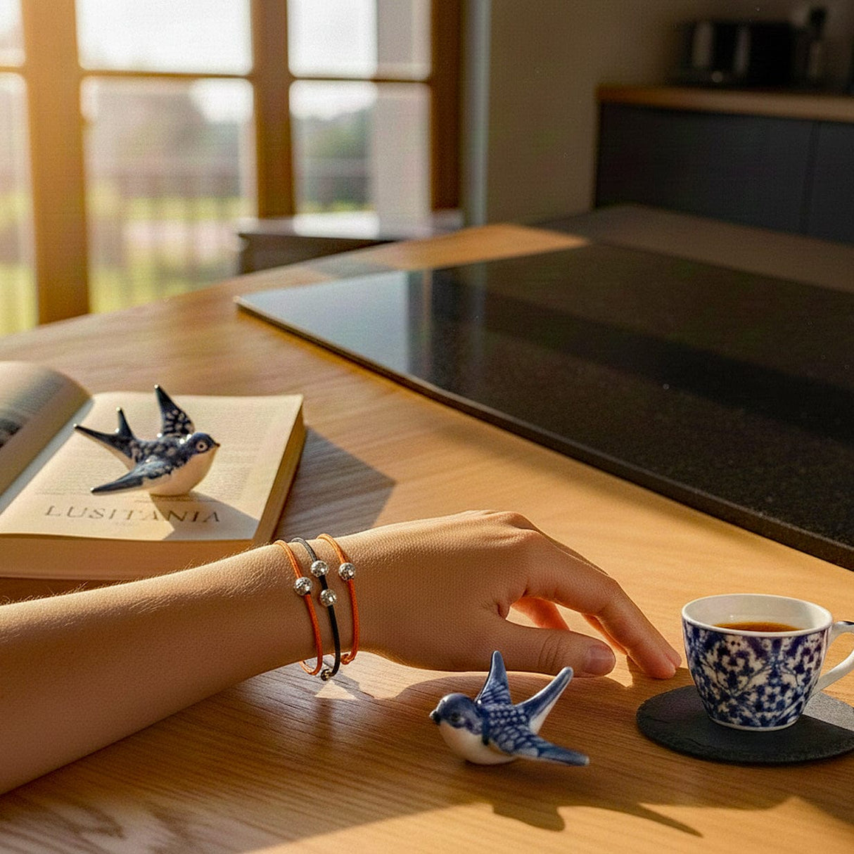 Bracelet Conta de Viana en argent et coton rouge Conta de Viana I Bracelet en argent