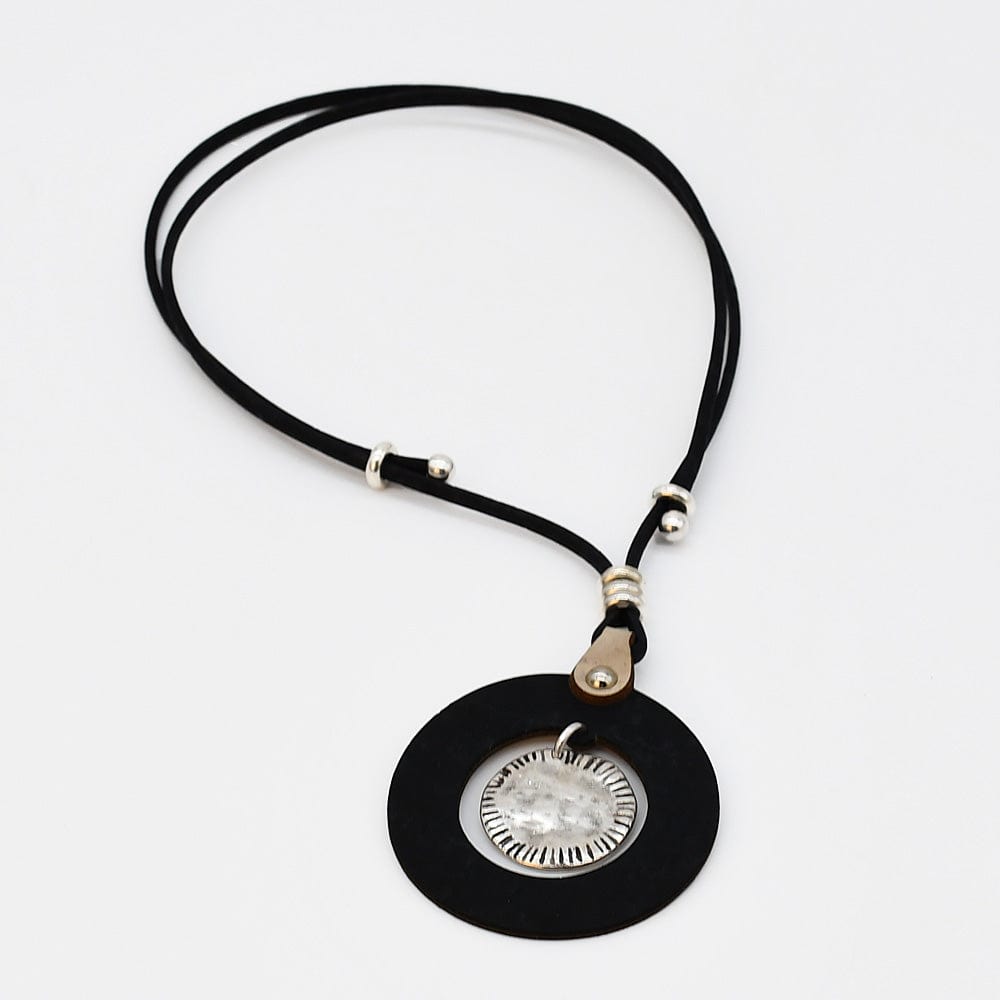 Bracelet en liège et 2 perles violettes – Unisexe, élégant et artisanal Collier en liège