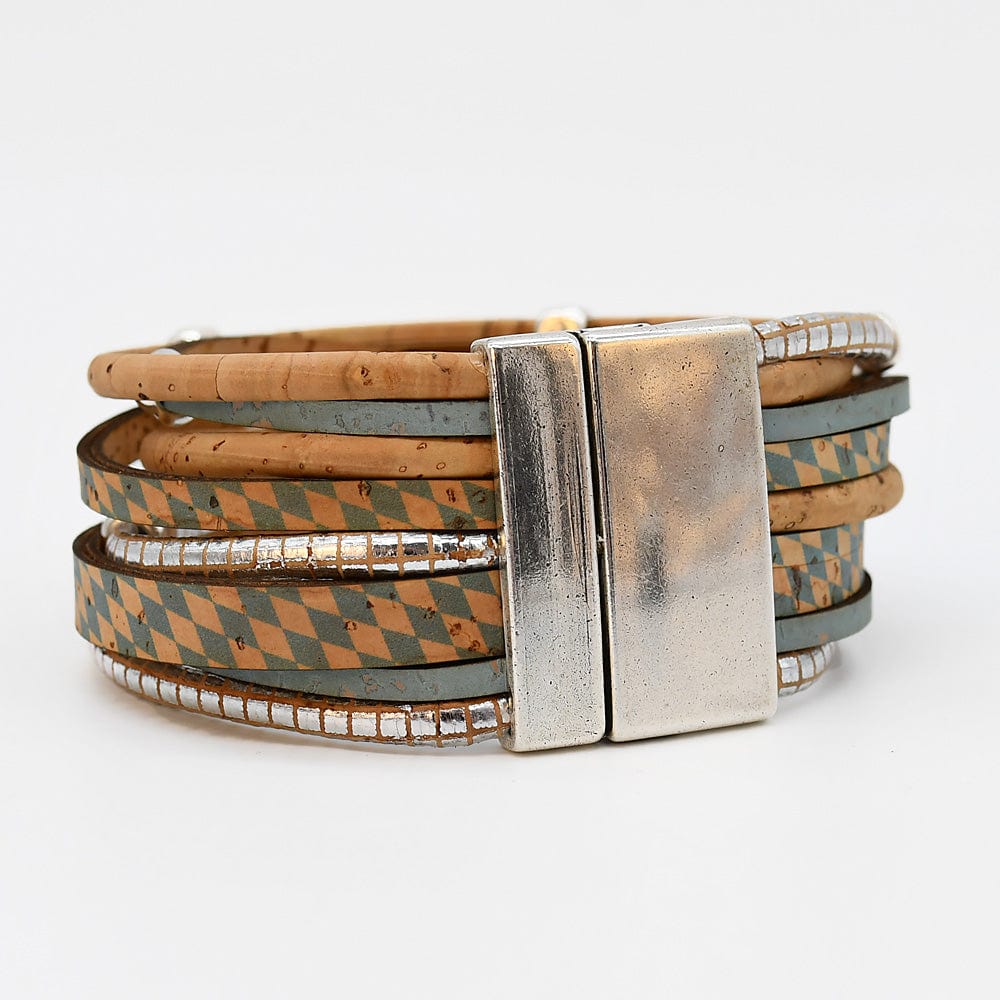 Bracelet en liège tressé noir – Unisexe, élégant et artisanal Bracelet en liège