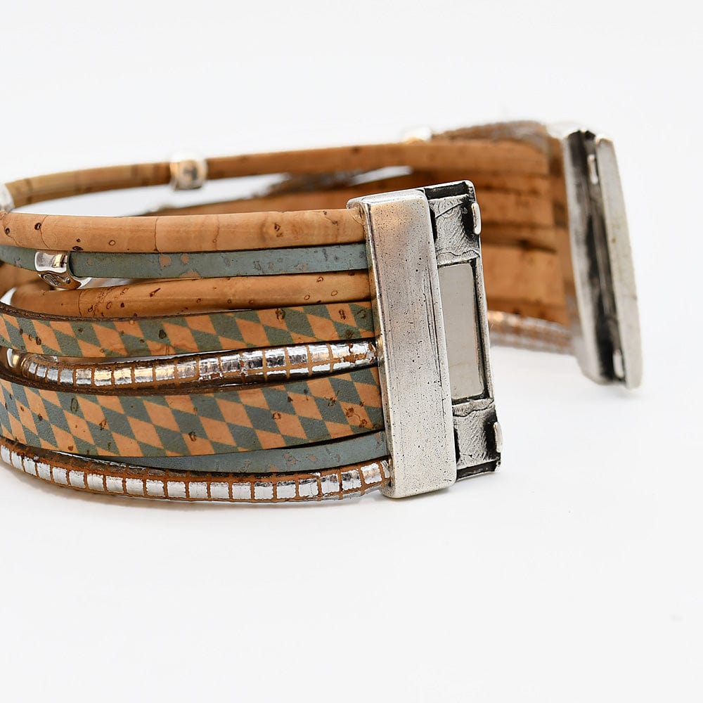 Bracelet en liège tressé noir – Unisexe, élégant et artisanal Bracelet en liège