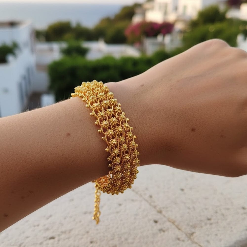 Bracelet traditionnel portugais en argent doré Á Portuguesa I Bracelet en argent doré