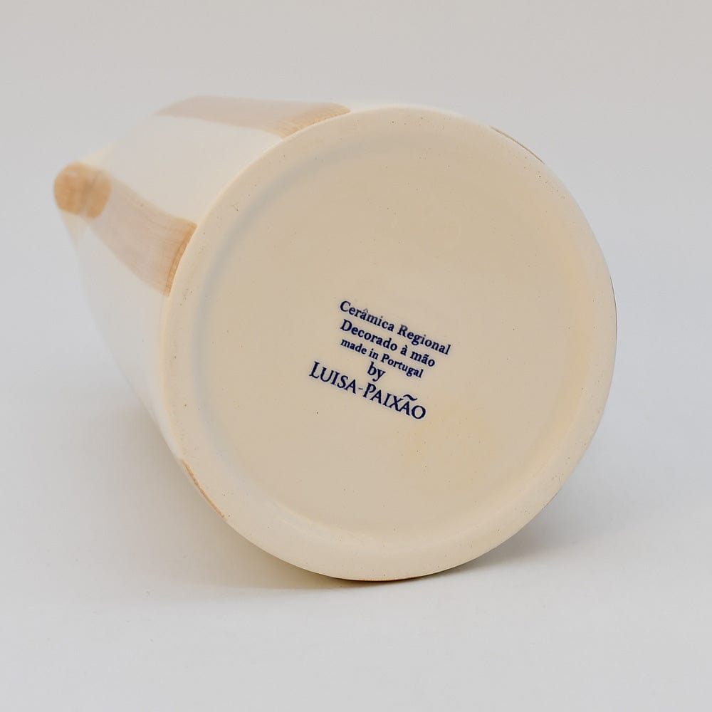 Carafe rayée en céramique Moka et blanc Carafe rayée "Costa Nova Mar" - Moka