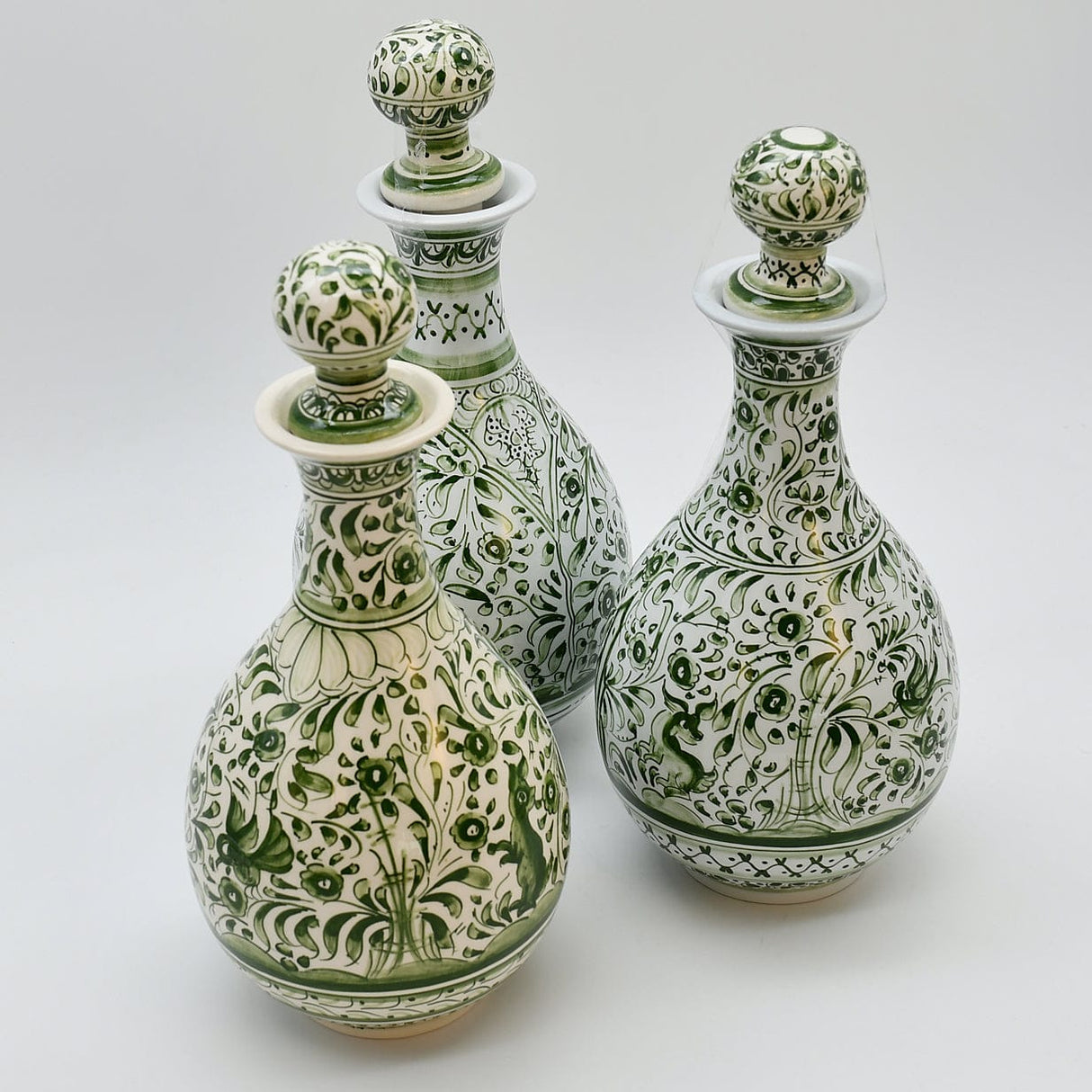 Carafe verte en céramique de Coimbra peinte à la main Carafe en céramique de Coimbra