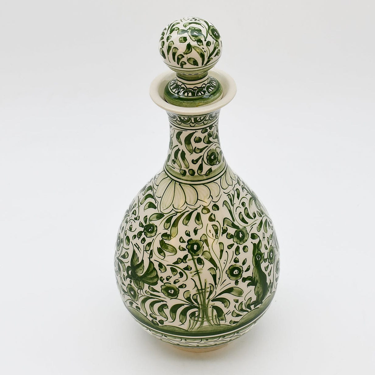 Carafe verte en céramique de Coimbra peinte à la main Carafe en céramique de Coimbra