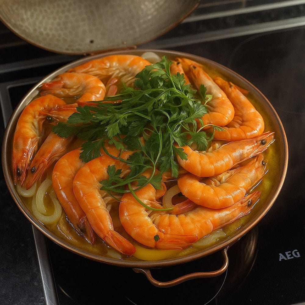 Cataplana portugaise en cuivre  Cataplana en cuivre 5 à 6 couverts - 30cm