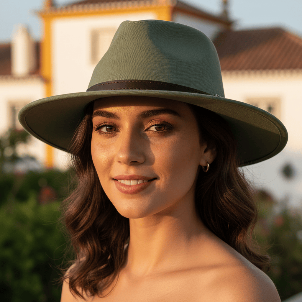 Chapeau portugais de luxe en coton Kaki Chapeau en coton - Kaki