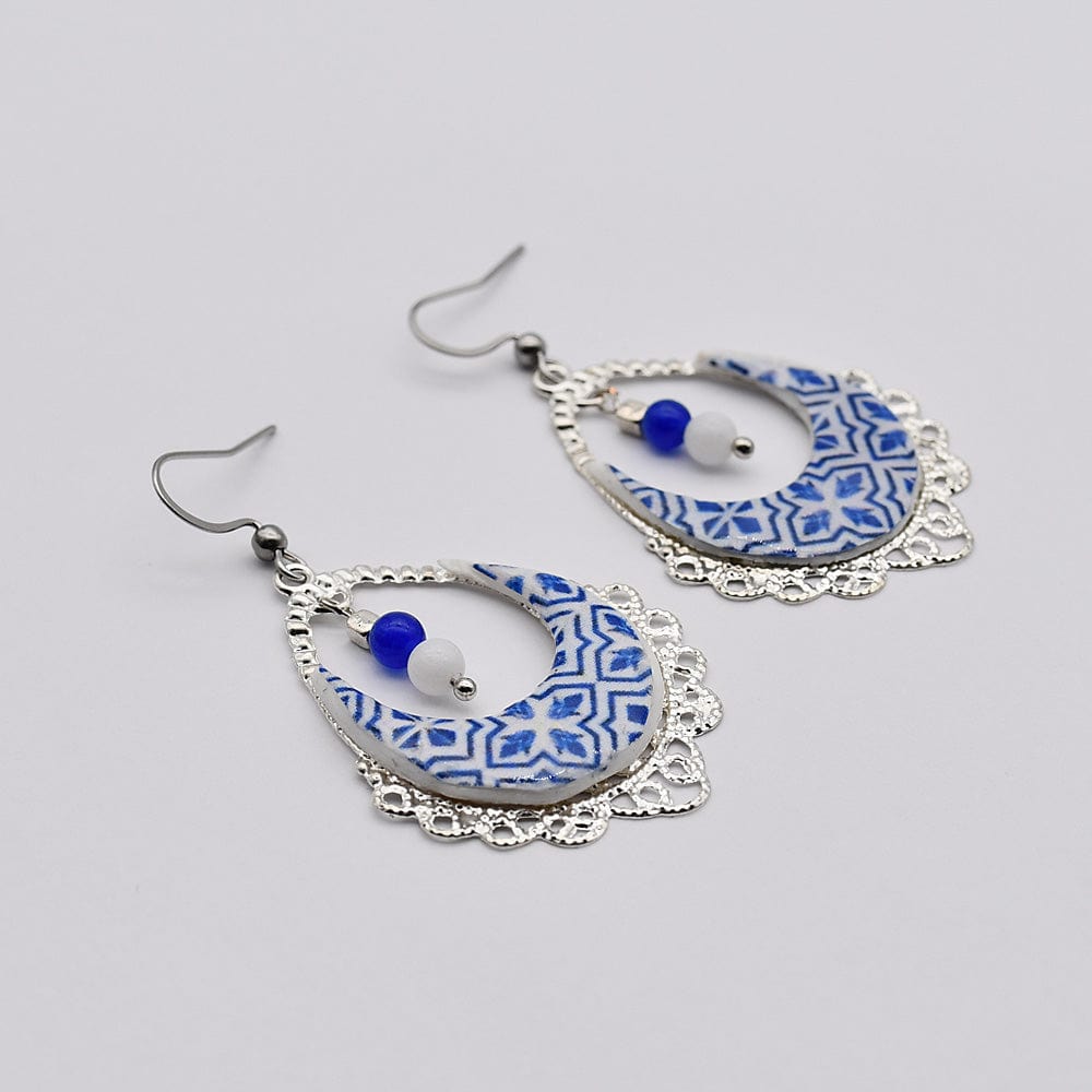 Collier portugais motifs namorados I Bijoux fantaisie portugais Boucles d'oreilles "Azulejos"