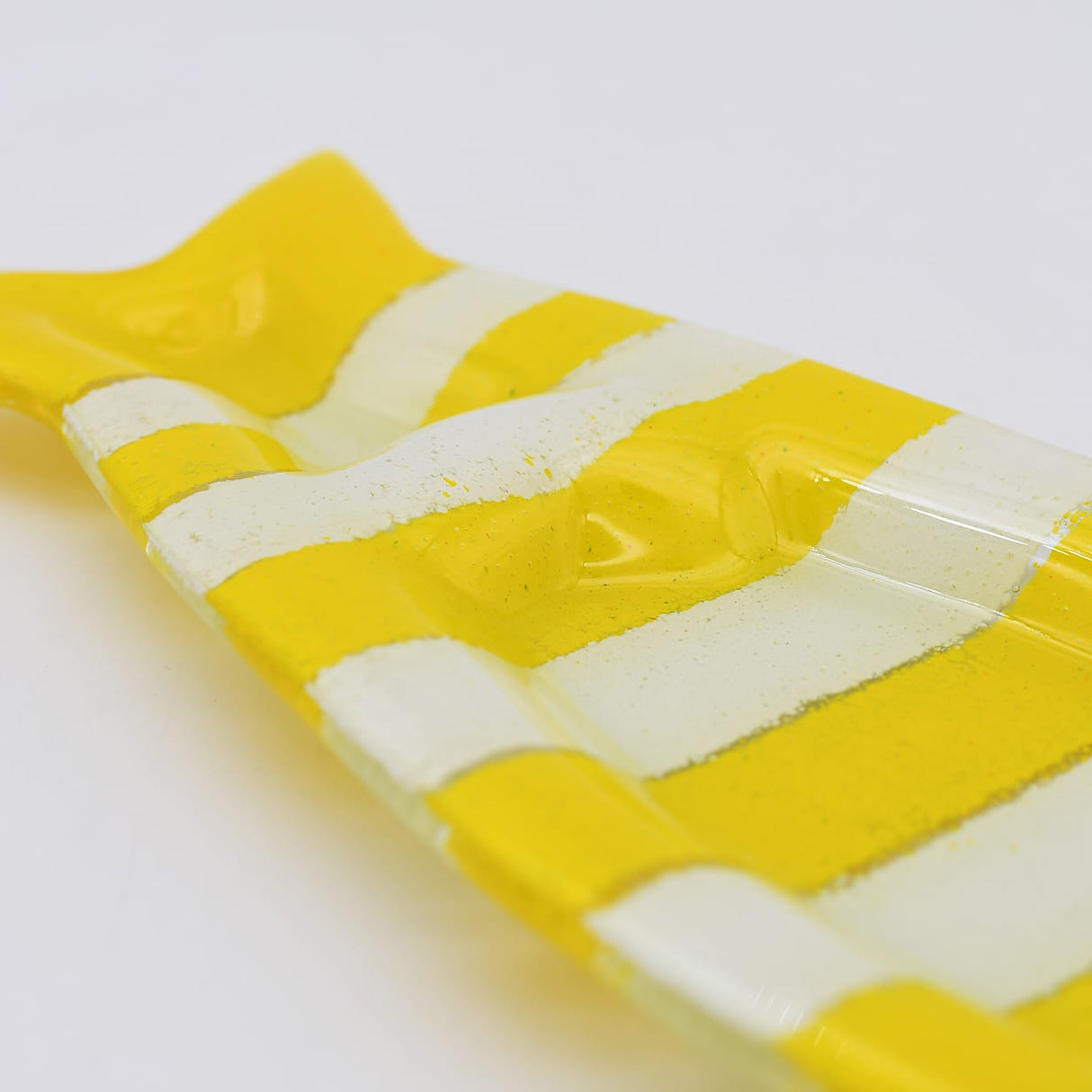 Coupe à olive verre fusionné jaune blanc rayé – apéritif portugais Coupe à olive en verre - Jaune