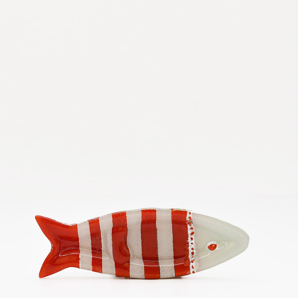 Coupe à olive verre fusionné rouge blanc rayé – apéritif portugais Coupe à olive en verre - Rouge