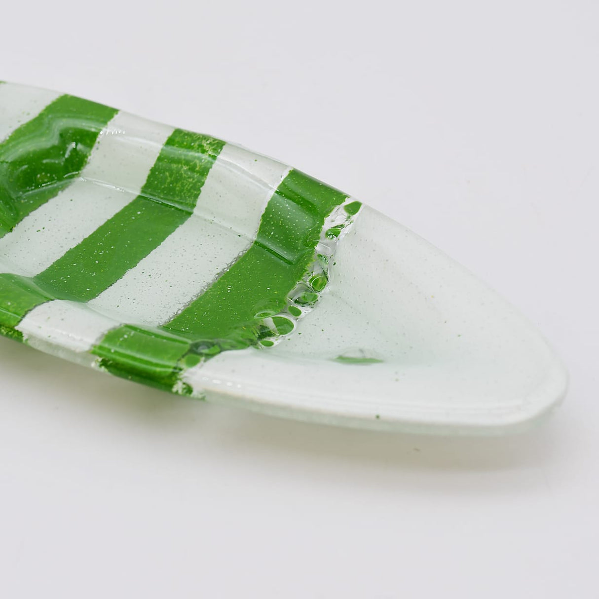 Coupe à olive verre fusionné vert blanc rayé – apéritif portugais Coupe à olive en verre - Vert