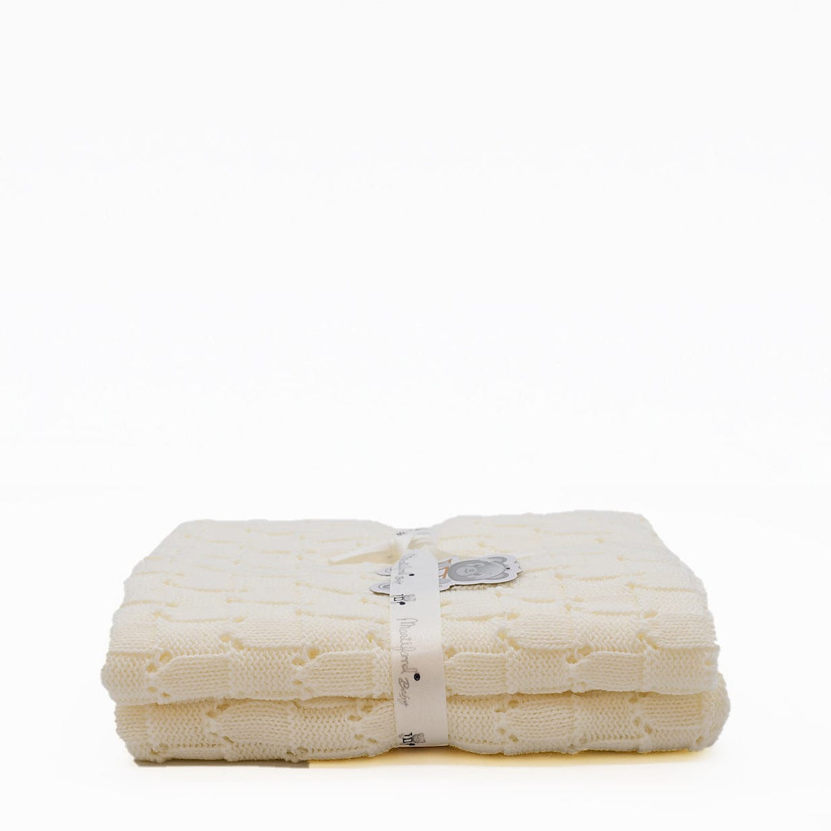 Doudou jaune en coton aux motifs sardines portugaises Couverture en tricot - Blanc