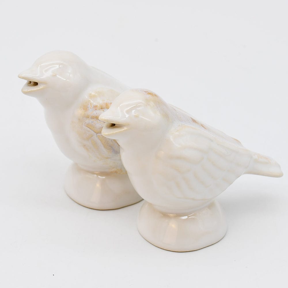 Duo de salière et poivrière en grès blanc de la collection Taormina I Vaisselle du Portugal Salière et poivrière en grès "Taormina" - Blanc