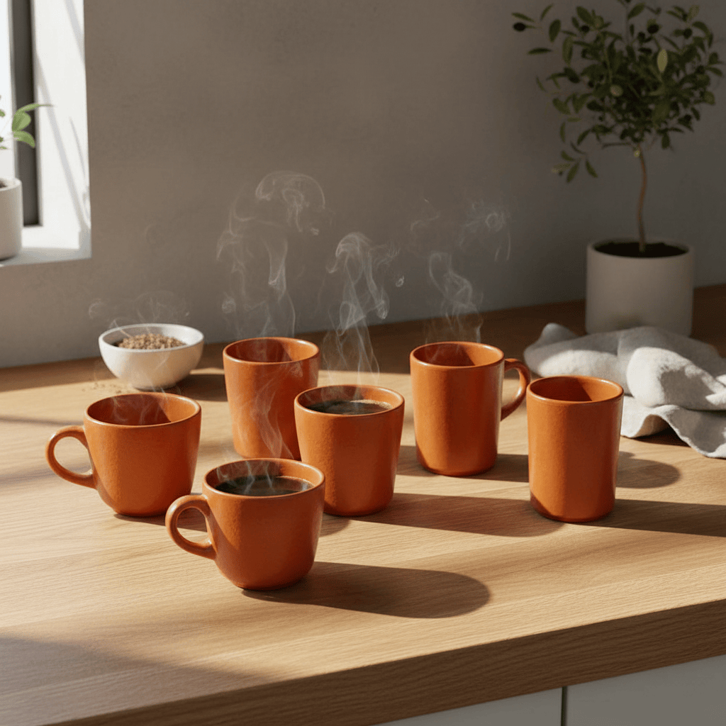 Gobelet en terre cuite naturelle vitrifiée Gobelet en terre cuite vitrifiée