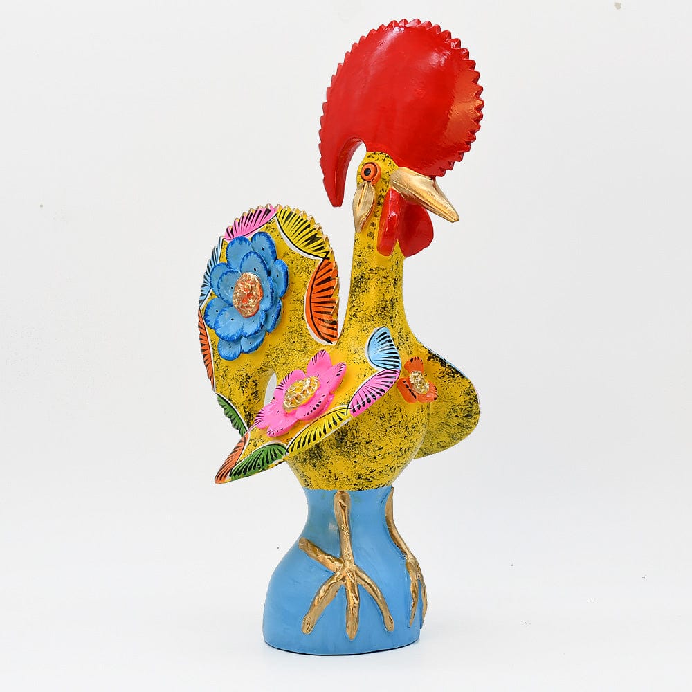 Grand Coq du Portugal jaune en terre cuite Prazeres Cota Coq de Barcelos 40cm jaune - Prazeres Côta