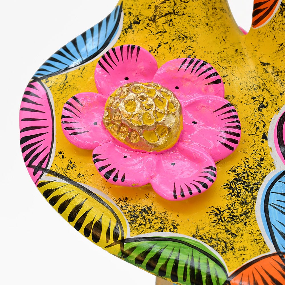 Grand Coq du Portugal jaune en terre cuite Prazeres Cota Coq de Barcelos 40cm jaune - Prazeres Côta