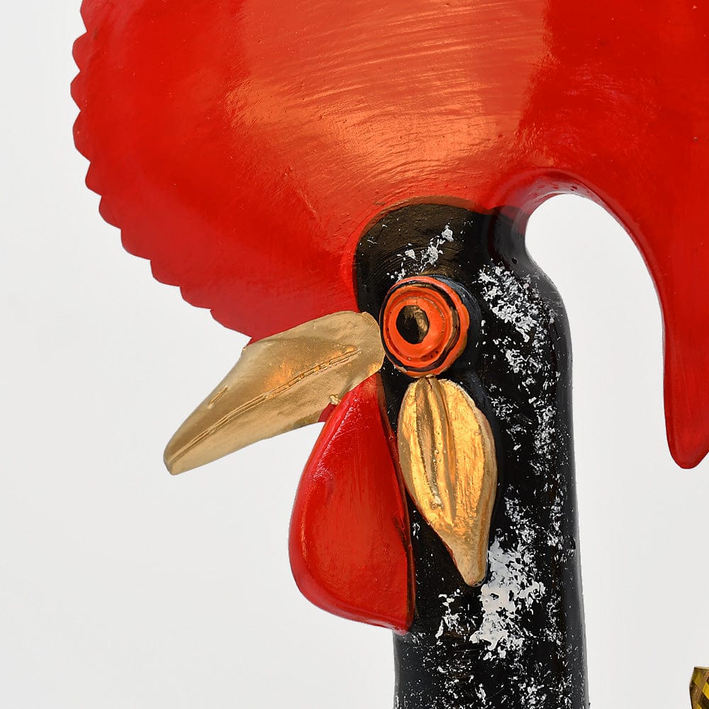 Grand Coq du Portugal noir en terre cuite Prazeres Cota Coq de Barcelos 40cm noir - Prazeres Côta