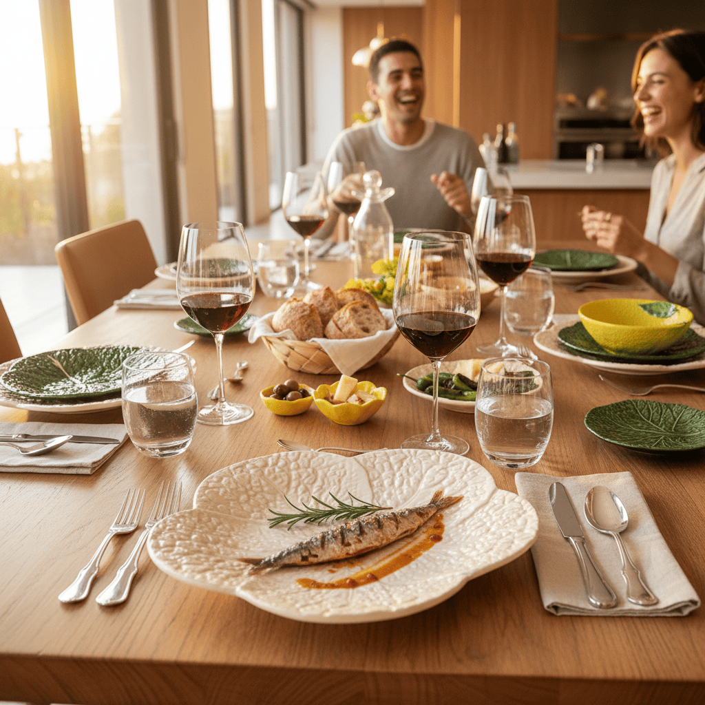Grande assiette blanche en forme de chou I Vaisselle portugaise Assiette en céramique en forme de chou 31 cm - Blanc cassé