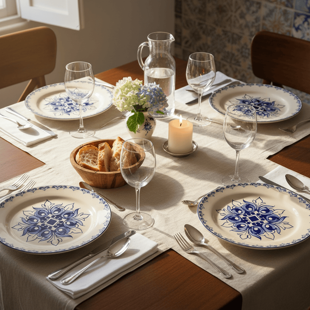 Grande assiette en céramique motifs azulejos version 1 Assiette en céramique "Brasão" 27cm - Bleu