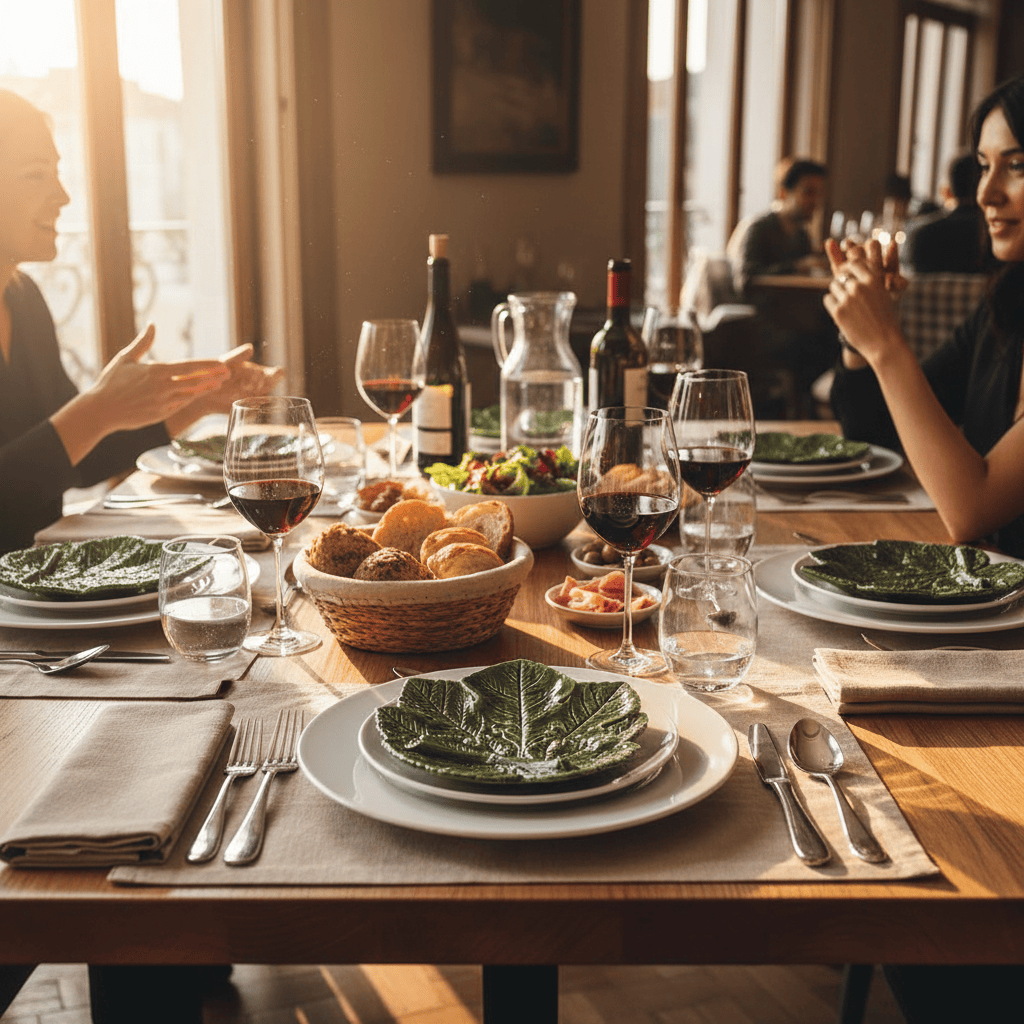 Grande assiette en forme de feuille de chou I Vaisselle portugaise Assiette en céramique "Folha de Parra" - 18cm