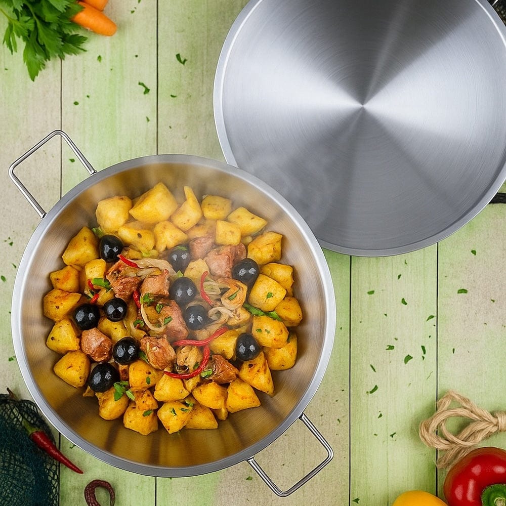 Grande cataplana portugaise en inox 12 couverts Cataplana en inox 10/12 couverts