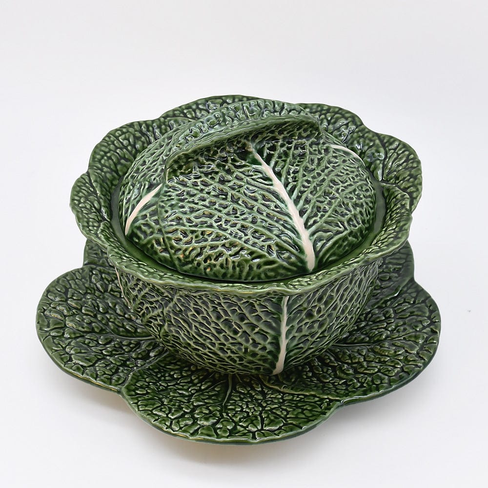 Grande soupière en forme de chou I Vaisselle traditionnelle portugaise Soupière en céramique en forme de chou - 27cm