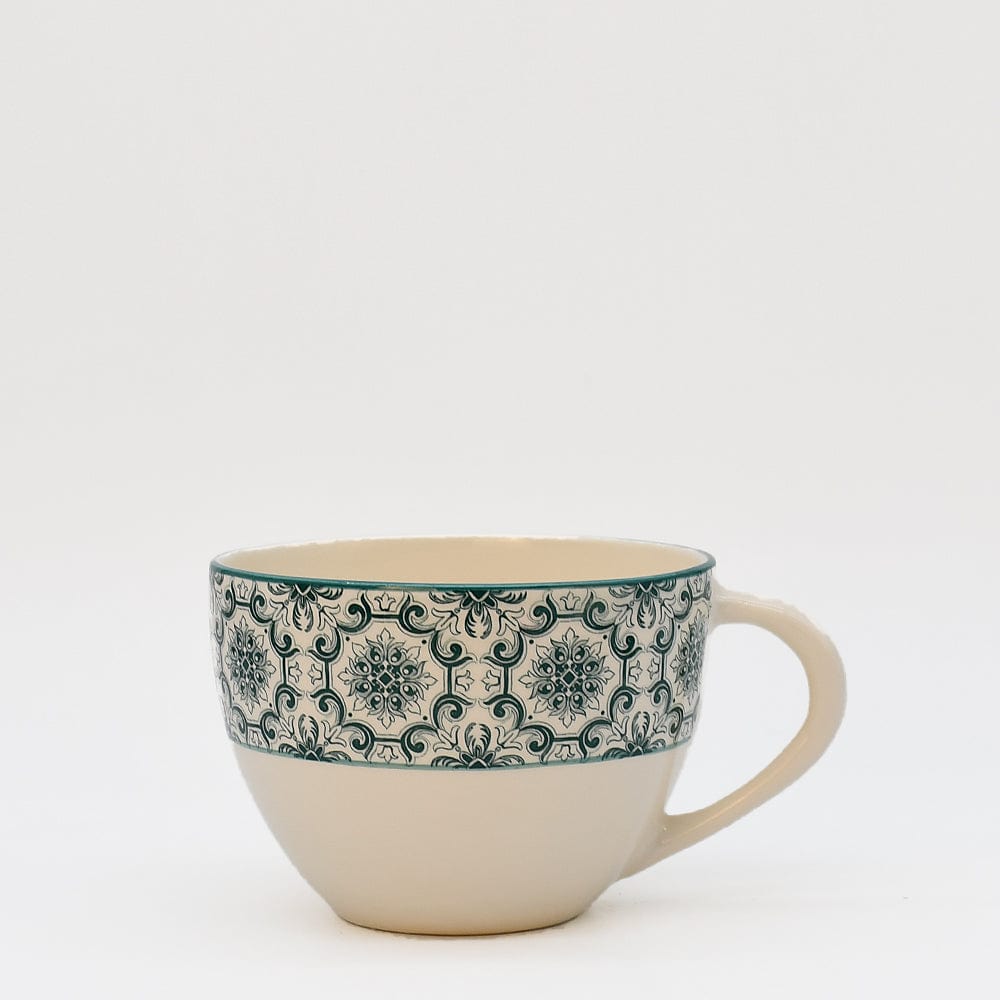 Grande tasse portugaise motifs azulejos verts et blancs Grande tasse en céramique "Padrão" - Verte