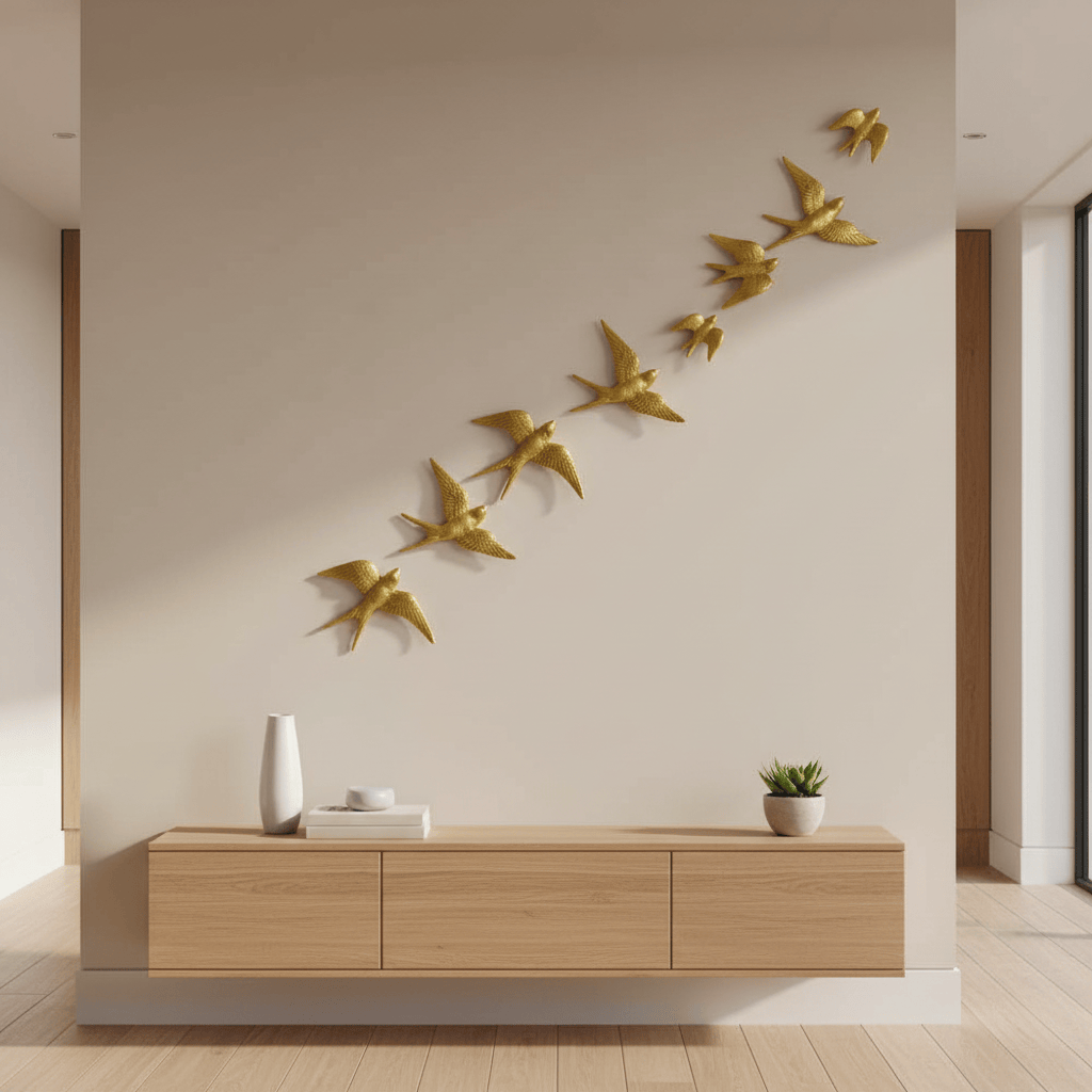 Hirondelle murale en céramique dorée du Portugal Hirondelle en céramique - Dorée