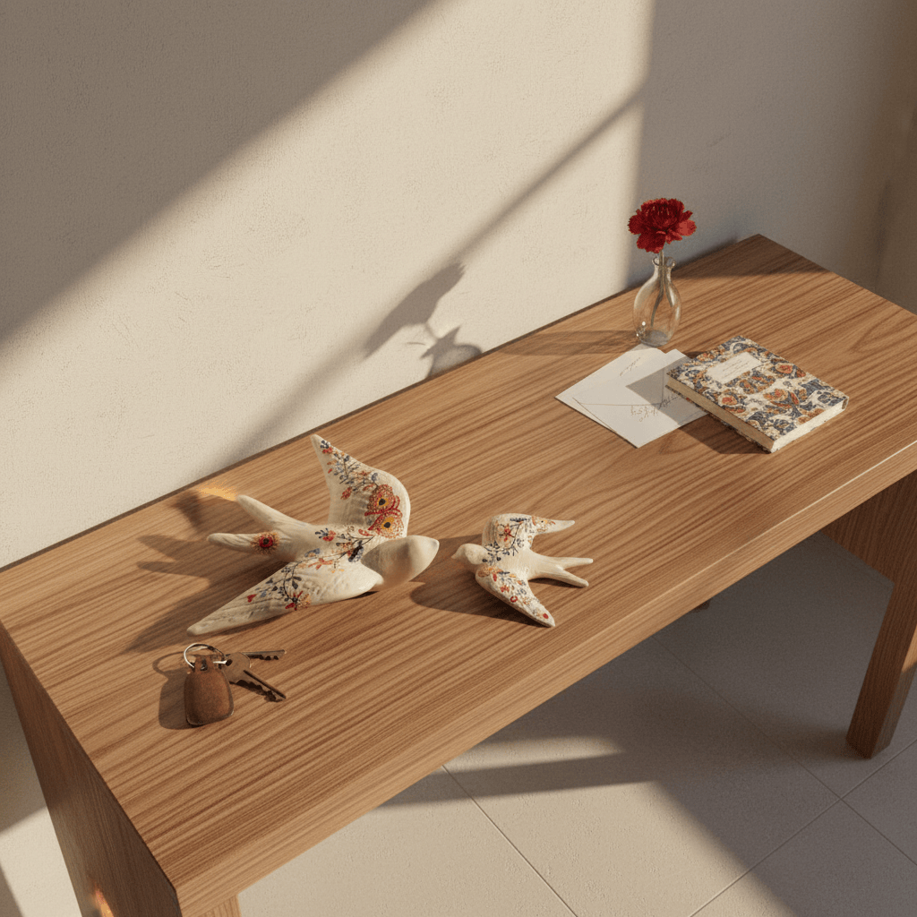 Hirondelle murale en céramique motifs portugais namorados Hirondelle en céramique "Namorados"