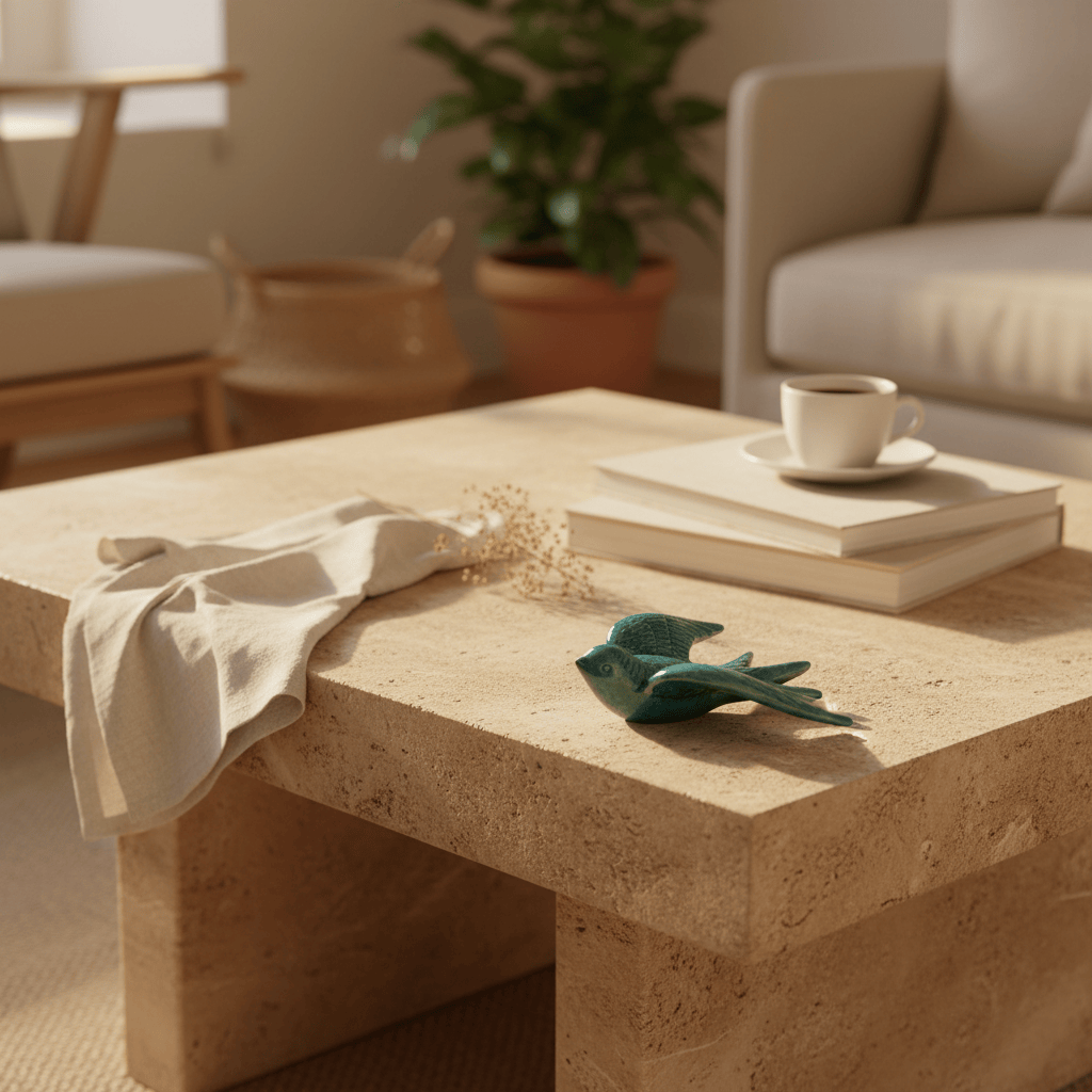 Hirondelle murale en céramique turquoise du Portugal Hirondelle en céramique - Bleu canard