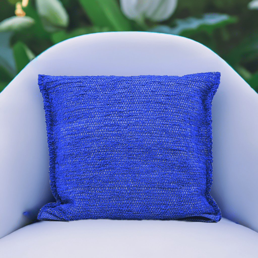 Housse de coussin bleue dur de grandes dimensions Housse de coussin artisanale 60x60 - Bleu dur