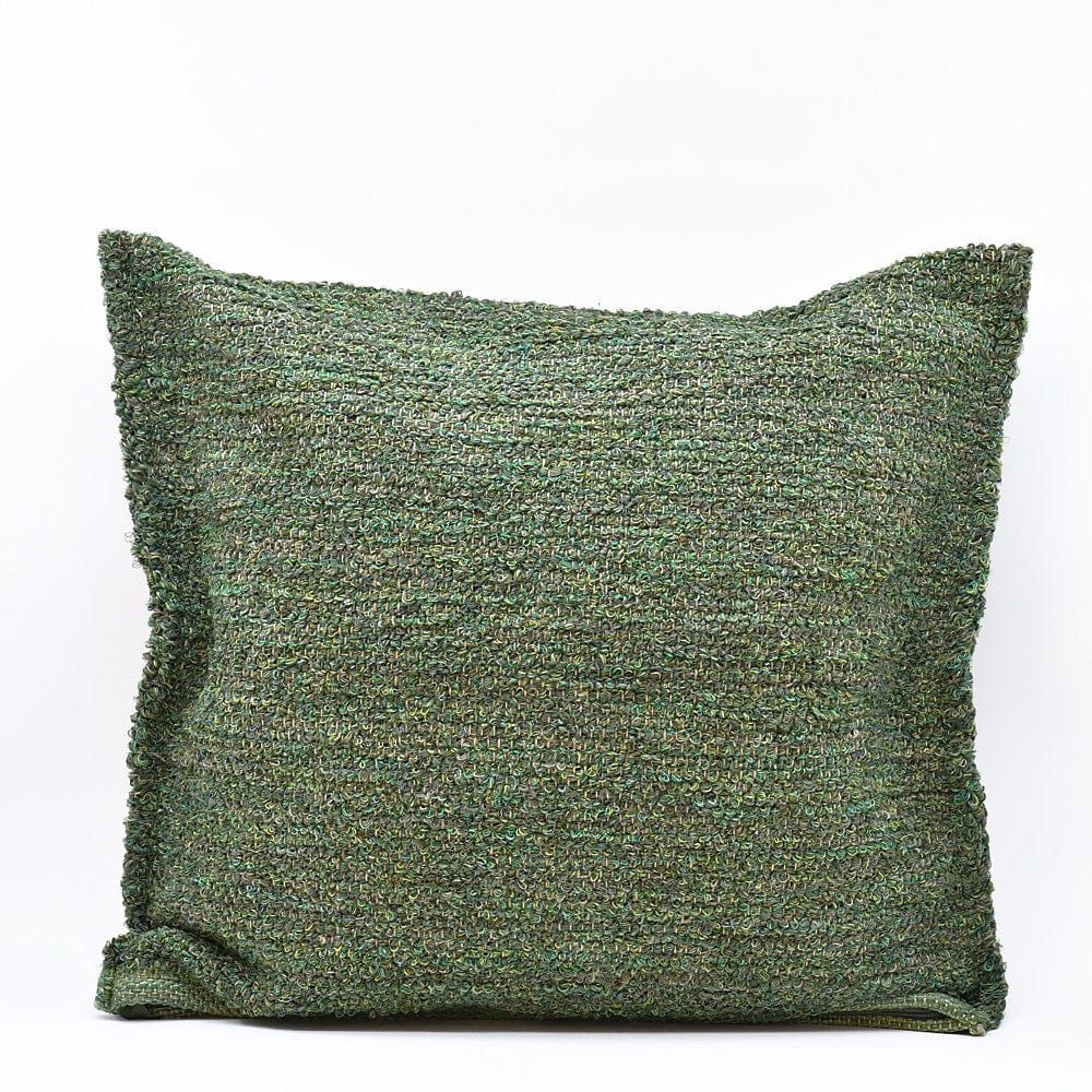 Housse de coussin grise en coton du Portugal Housse de coussin artisanale 60x60 - Vert moyen