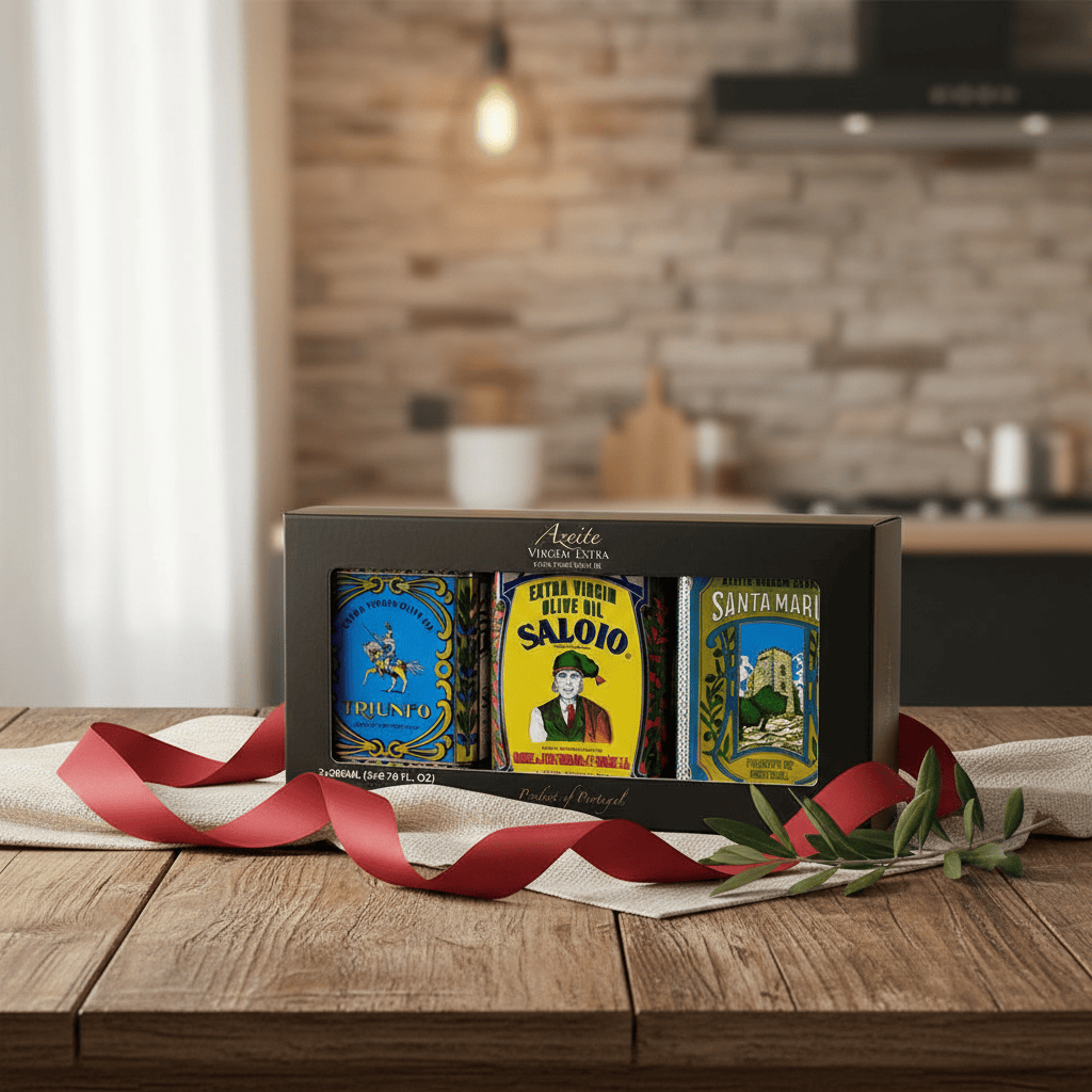 Huiles d'olive du Portugal I Saloio I Triunfo I Santa Maria Coffret de 3 boites d'huile d'olive