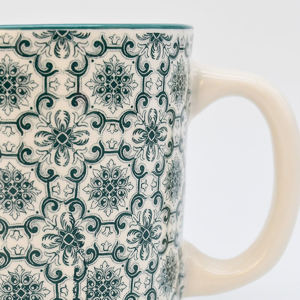 Mug portugais motifs azulejos verts et blancs Mug en céramique "Padrão" - Vert